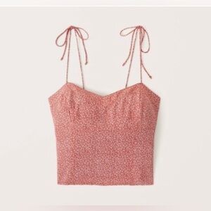 Abercrombie & Fitch Womens Red and White Floral Camisole with Tie Straps NWOT XS